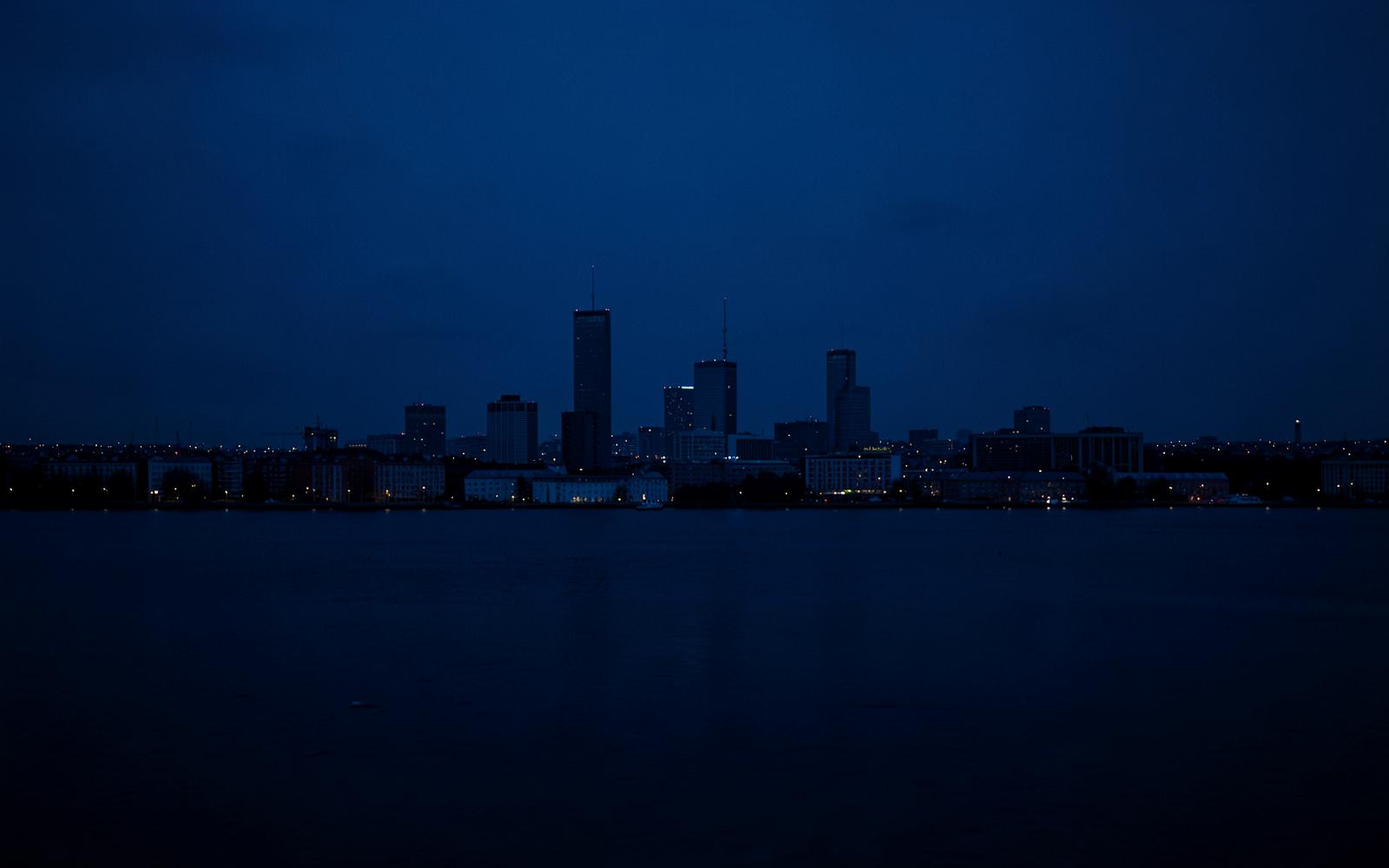 Tallinn skyline at blue hour